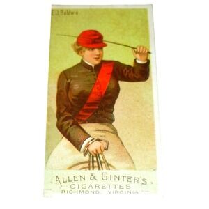 1888 Allen & Ginter Racing Colors of the World Trading Card E.J. Baldwin N22a